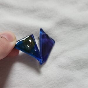 Blue and Purple Glass Earrings